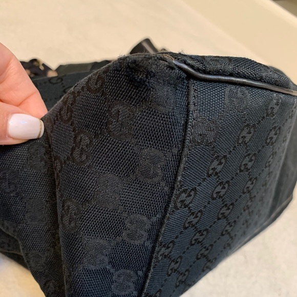 Gucci Positano Black GG Canvas Shoulder Bag - Picture 12 of 12